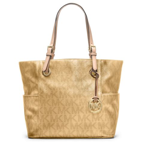 gold michael kors purse sale|gold michael kors tote bag.